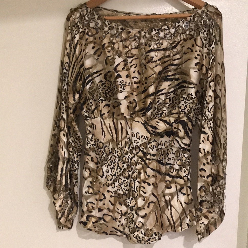Leopard print with rhinestone, Beautiful top for an evening out.new with tag .